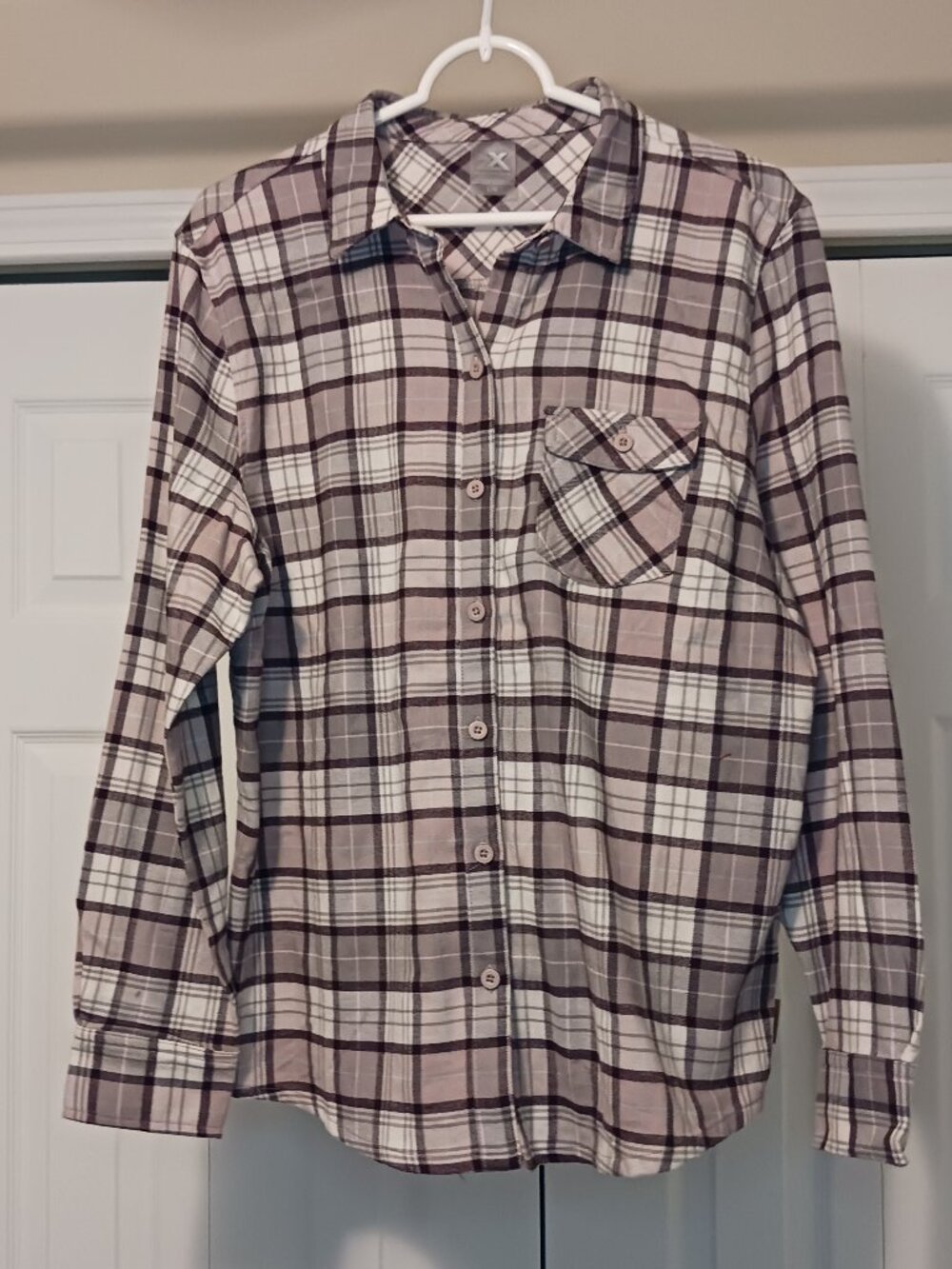 #12 3/$18 - Zeroxposur Brown/Gray Button Down Top Size L